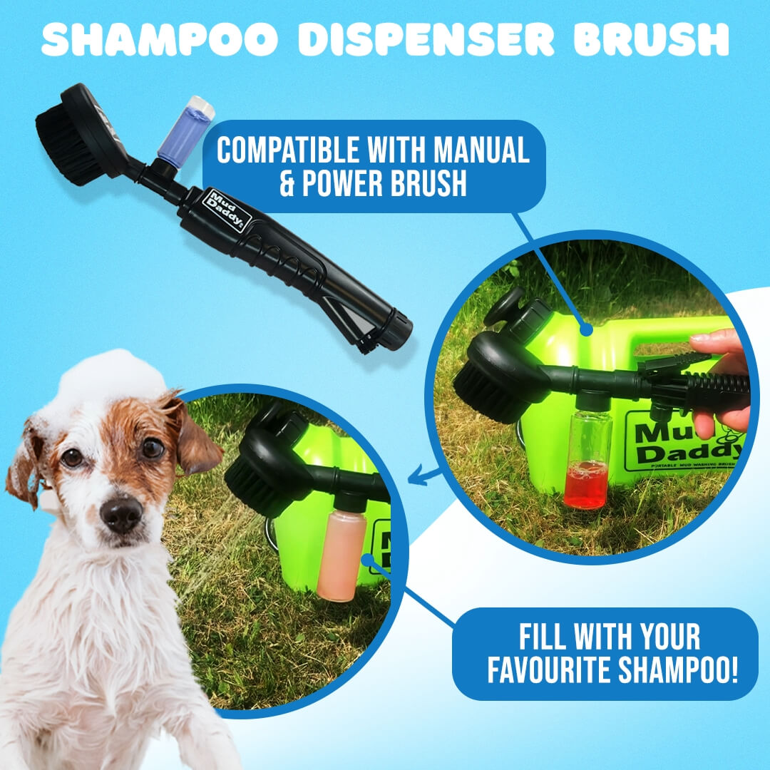 Mud Daddy Soft Brush Set with Shampoo Dispenser